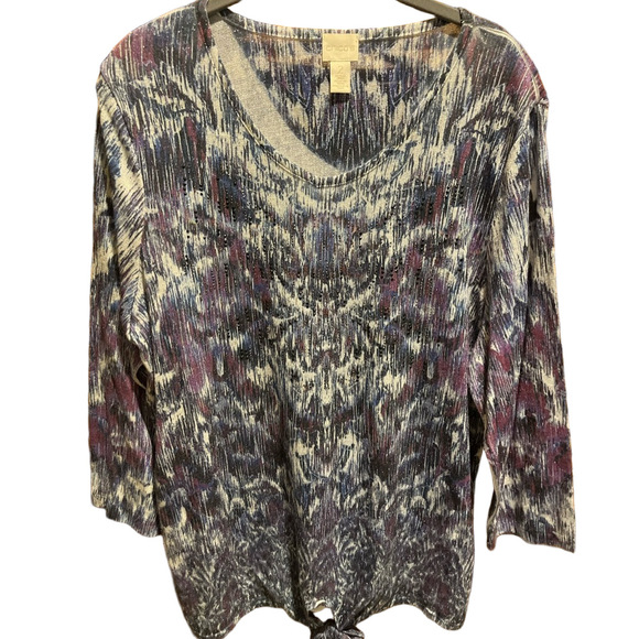 54. WOMENS CHICO’S 2/L DETAIL TOP - Picture 1 of 5